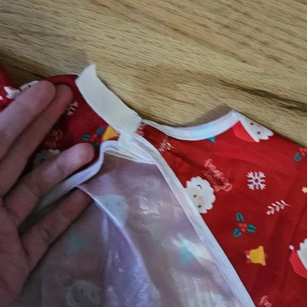 Santa Pattern Full Sleeve Waterproof Bib for Feeding or Painting 6-36 months